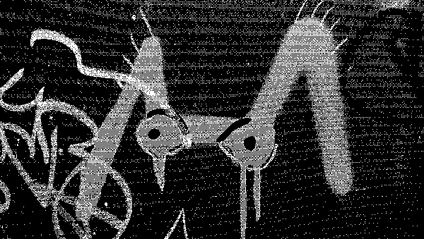 a sorta cat graffiti heavily dithered
